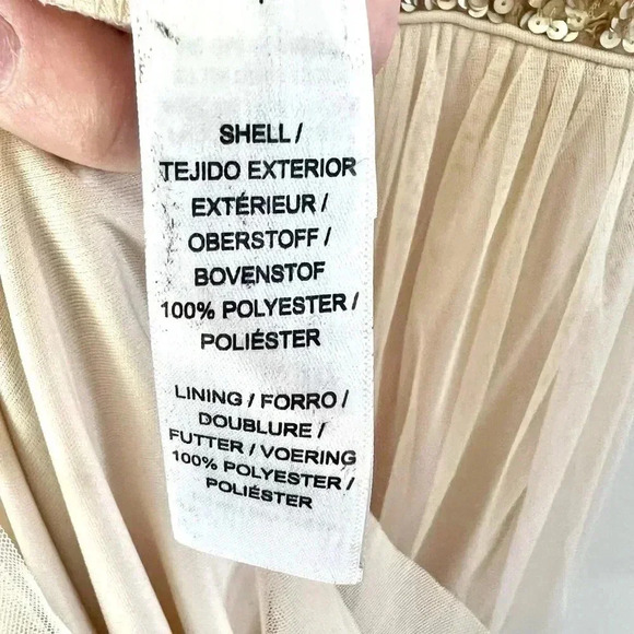 Adrianna Papell Light Pink Ombre Sequins & Tulle Spagetti Strap Gown Size 10 - Picture 11 of 12